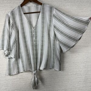 Lush XL Women's Cropped Coastal Boho Whimsical Beachy Top Nautical Resortwear